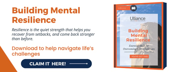 This is a CTA that leads to a landing page where you can fill out a form and download a guide about building mental resilience.